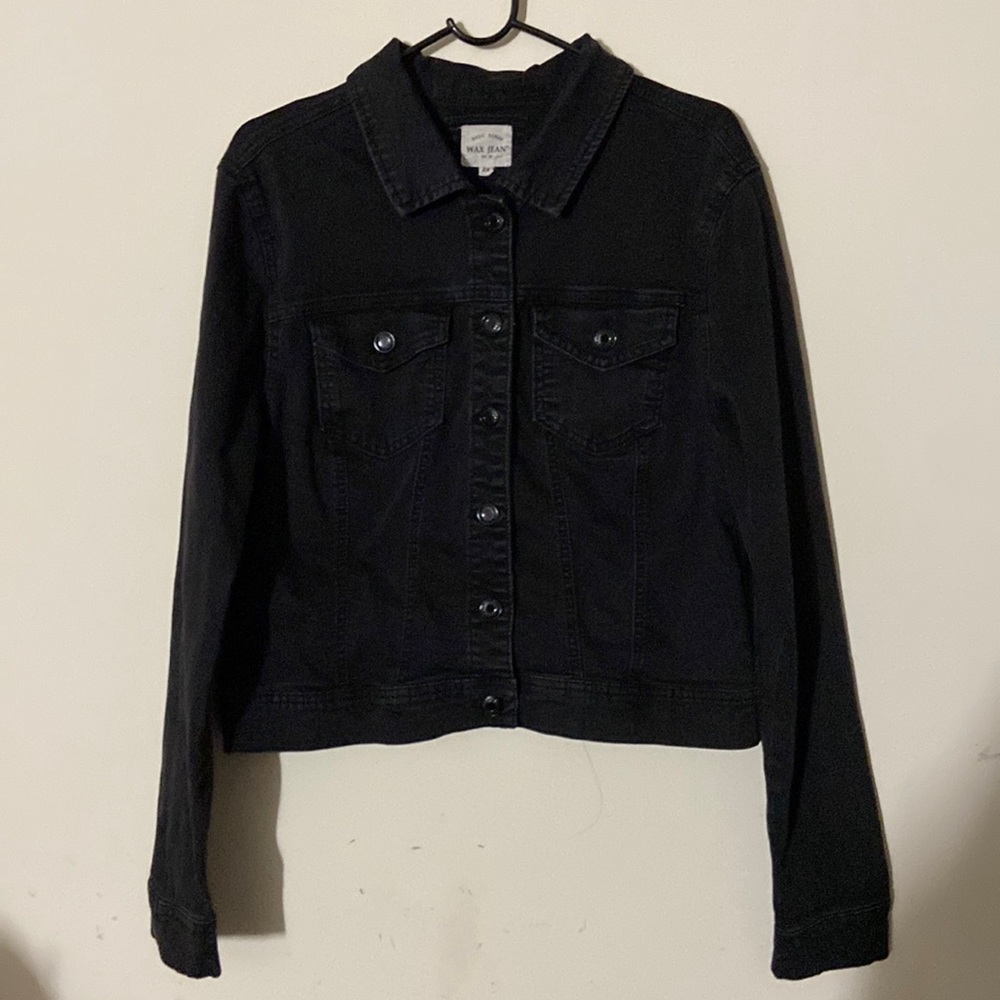 Wax Jean USA, Basic Black Denim Jacket 2XL